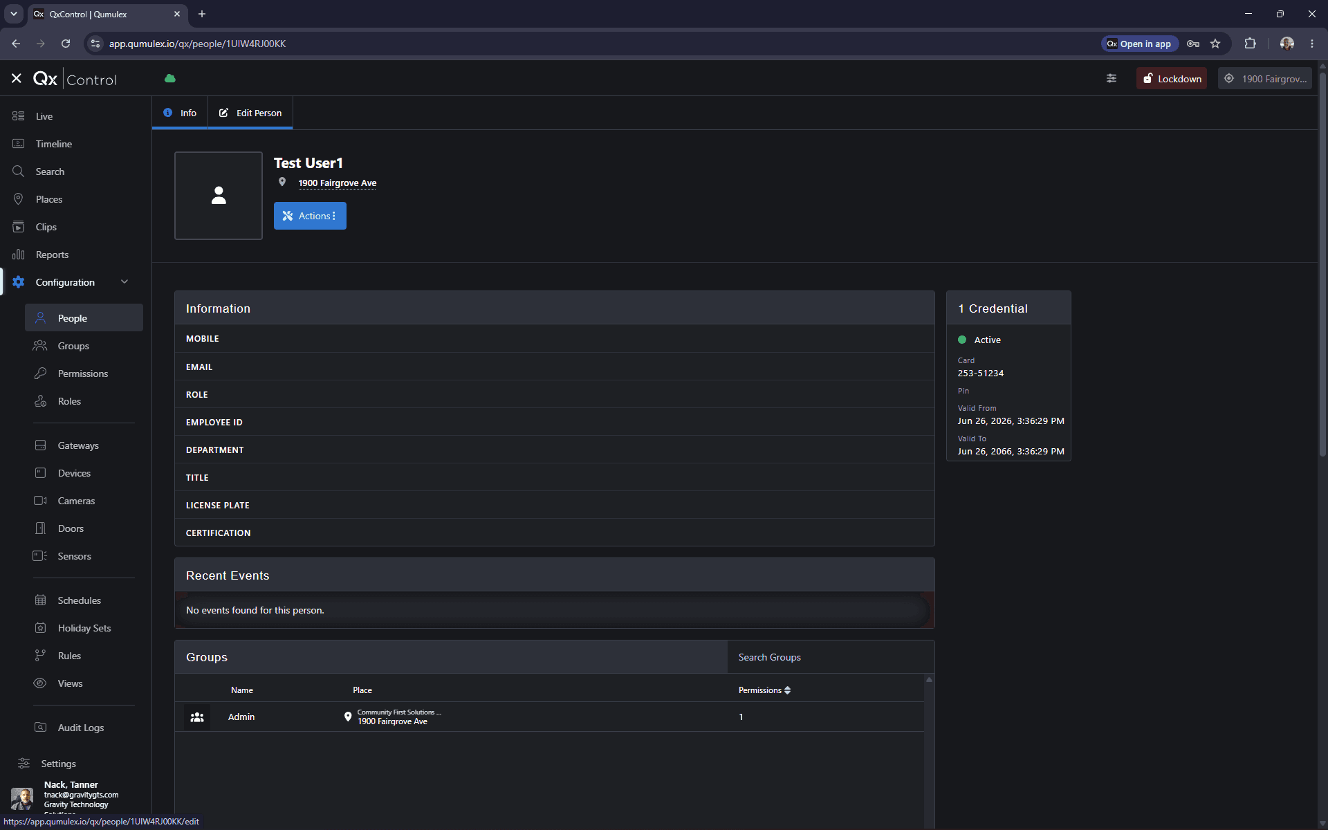 Step #14: From the user's profile, click Edit Person.