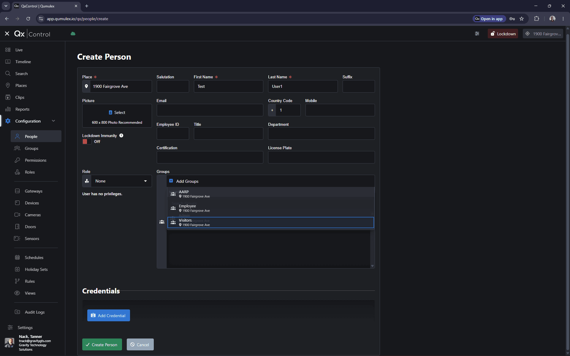 Step #10: Select the appropriate access group for the user.