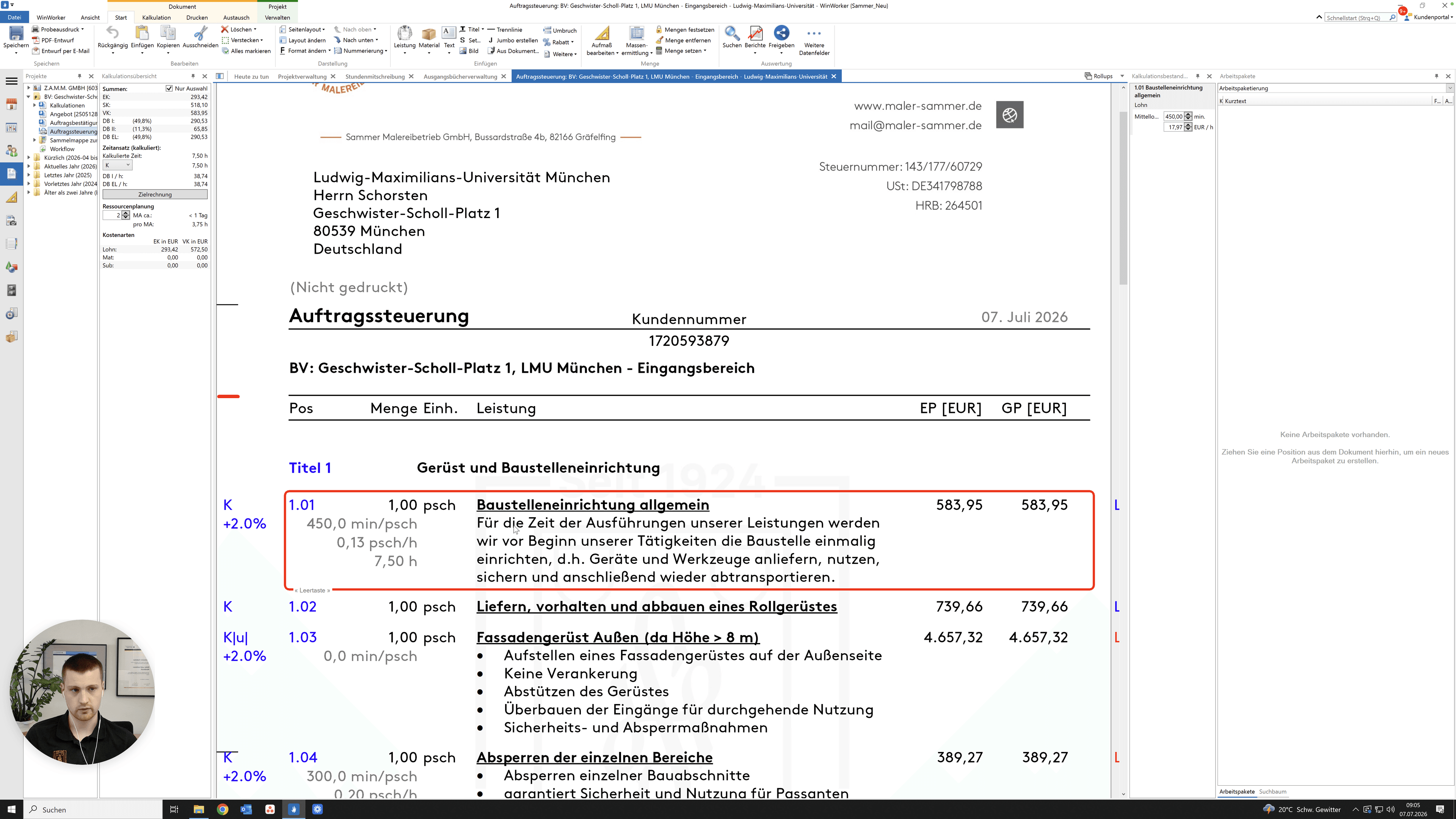 Step #4: Ziehen Sie eine Hauptposition aus dem Dokument per Drag-and-drop in den Bereich der Arbeitspakete.