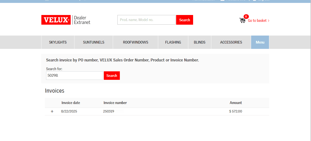 Step #3: Click on the invoice you wish to process the return from.