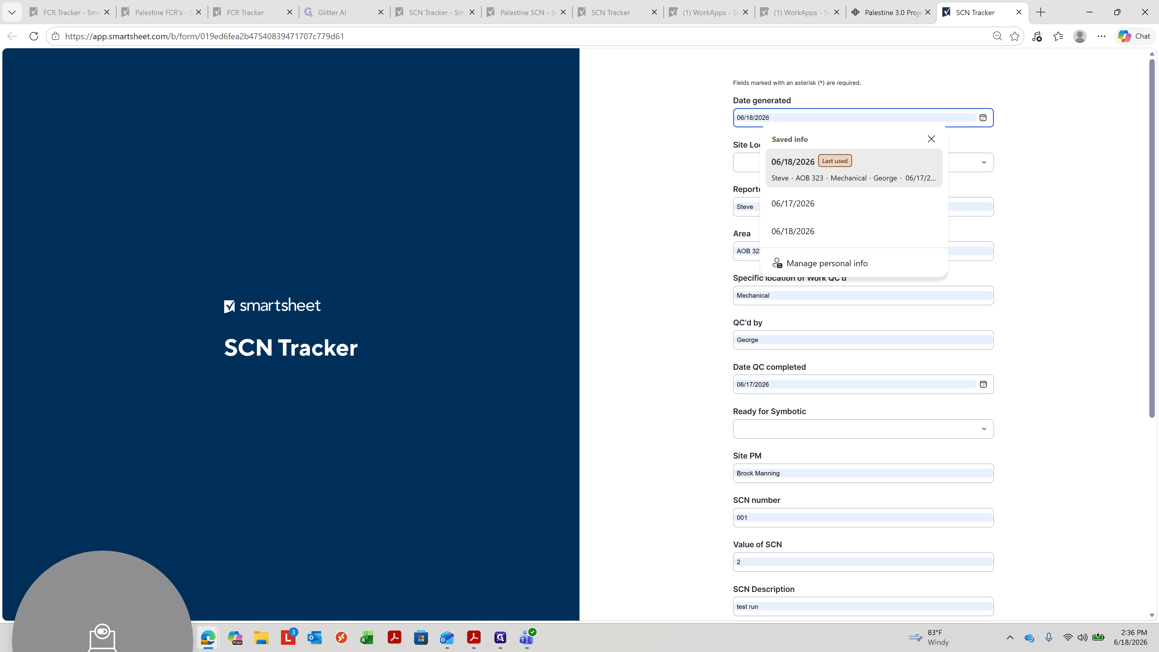 Step #13: Select today's date from the Date generated field.
