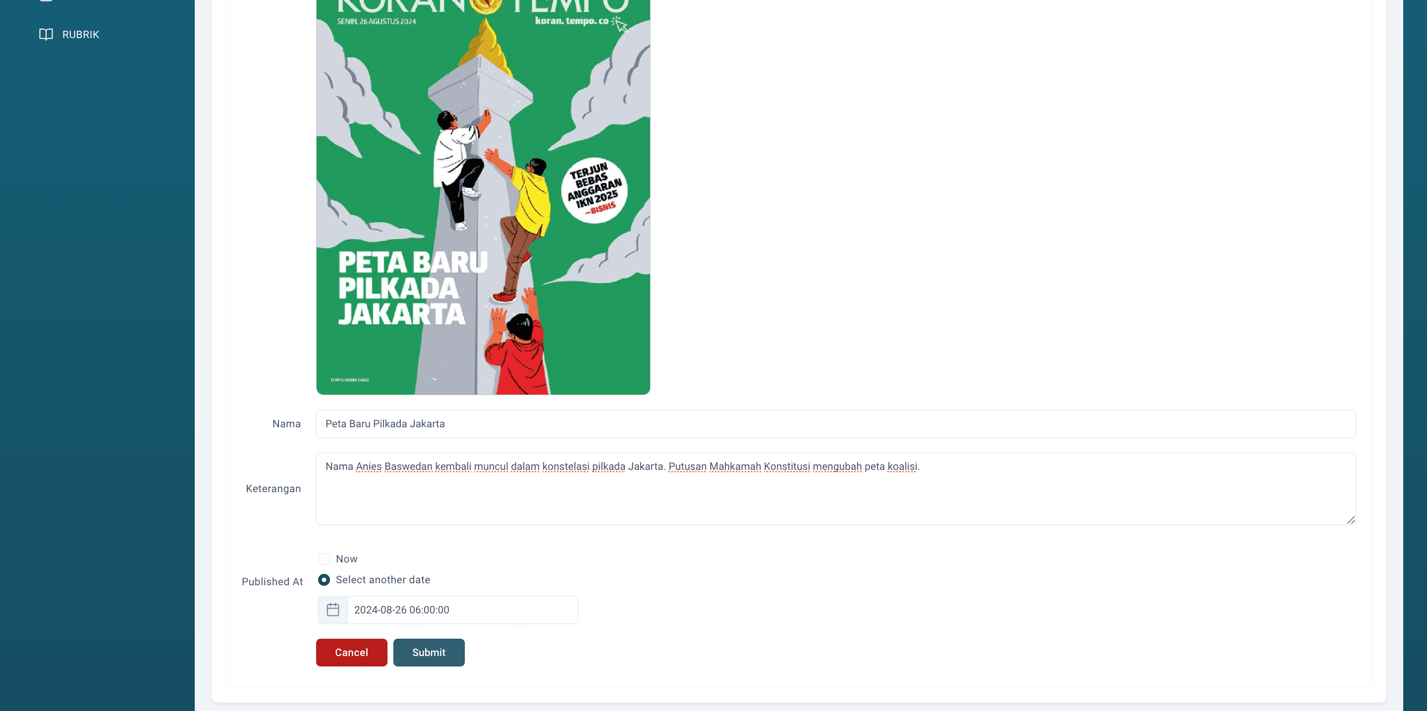 Step #6: Setelah selesai mengisi semua form, klik Submit