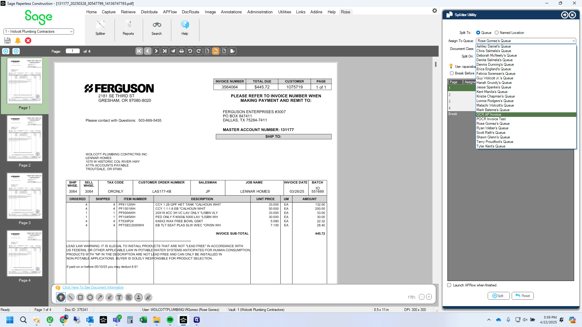 Step #7: Click on "OCR AP Invoice"