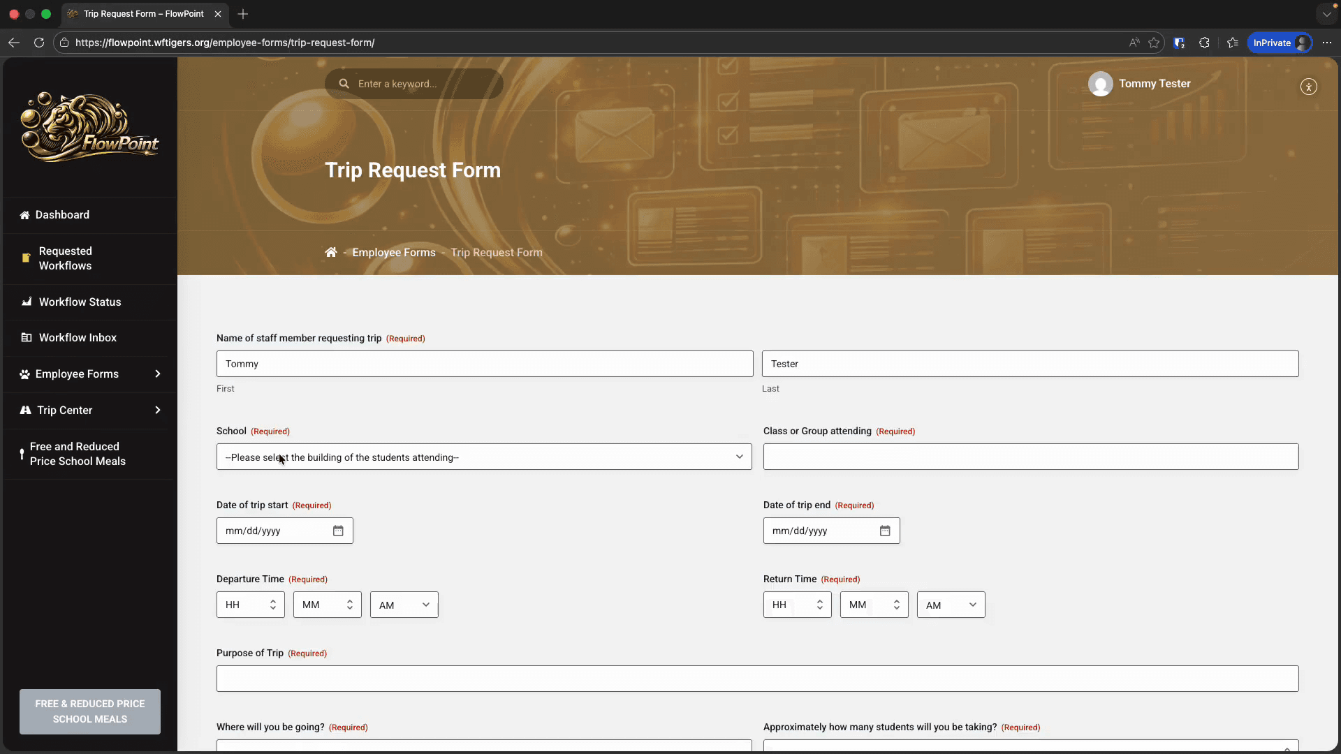 Step #3: Verify all prepopulated information.