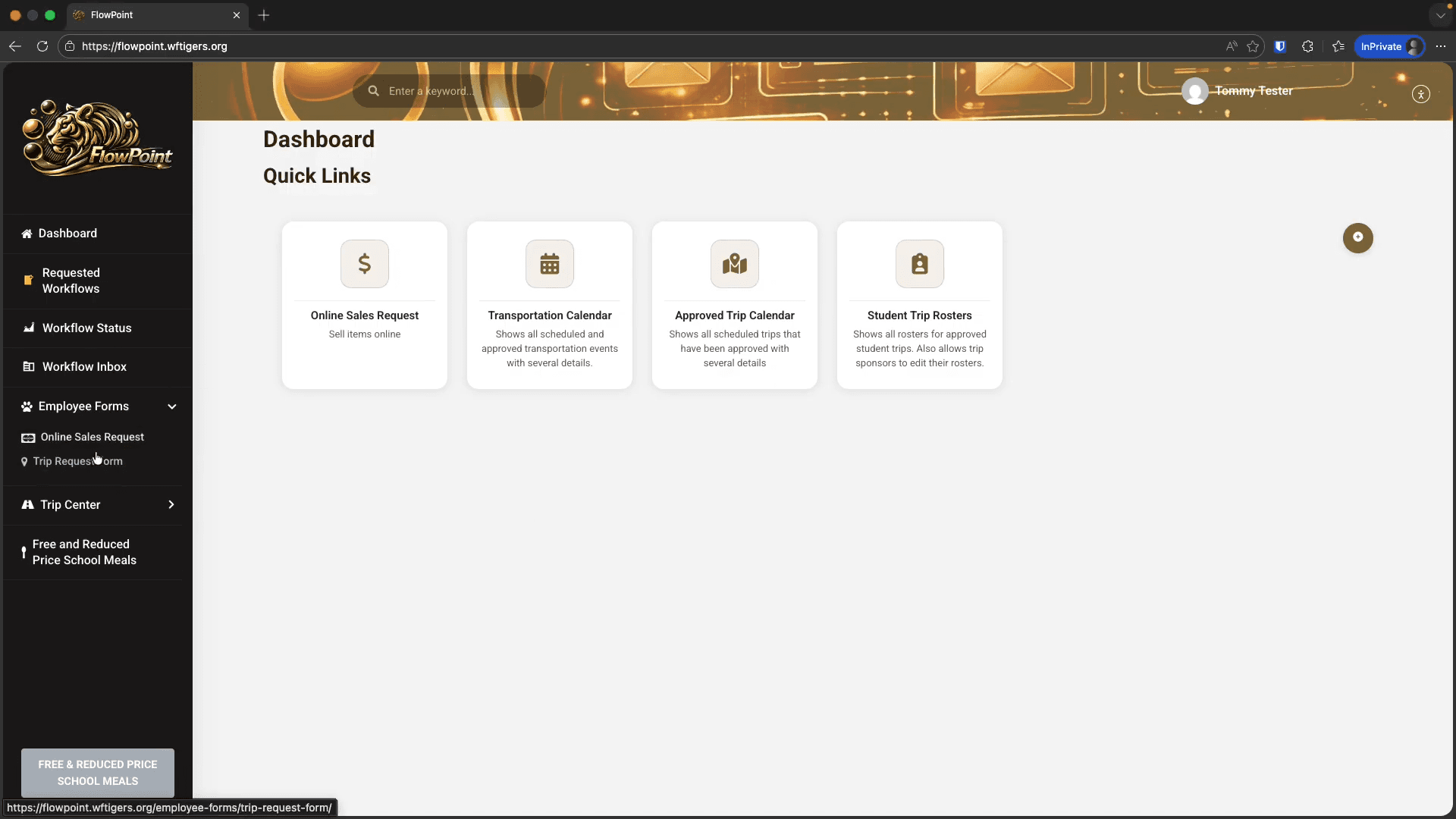 Step #2: Click on Trip Request Form.