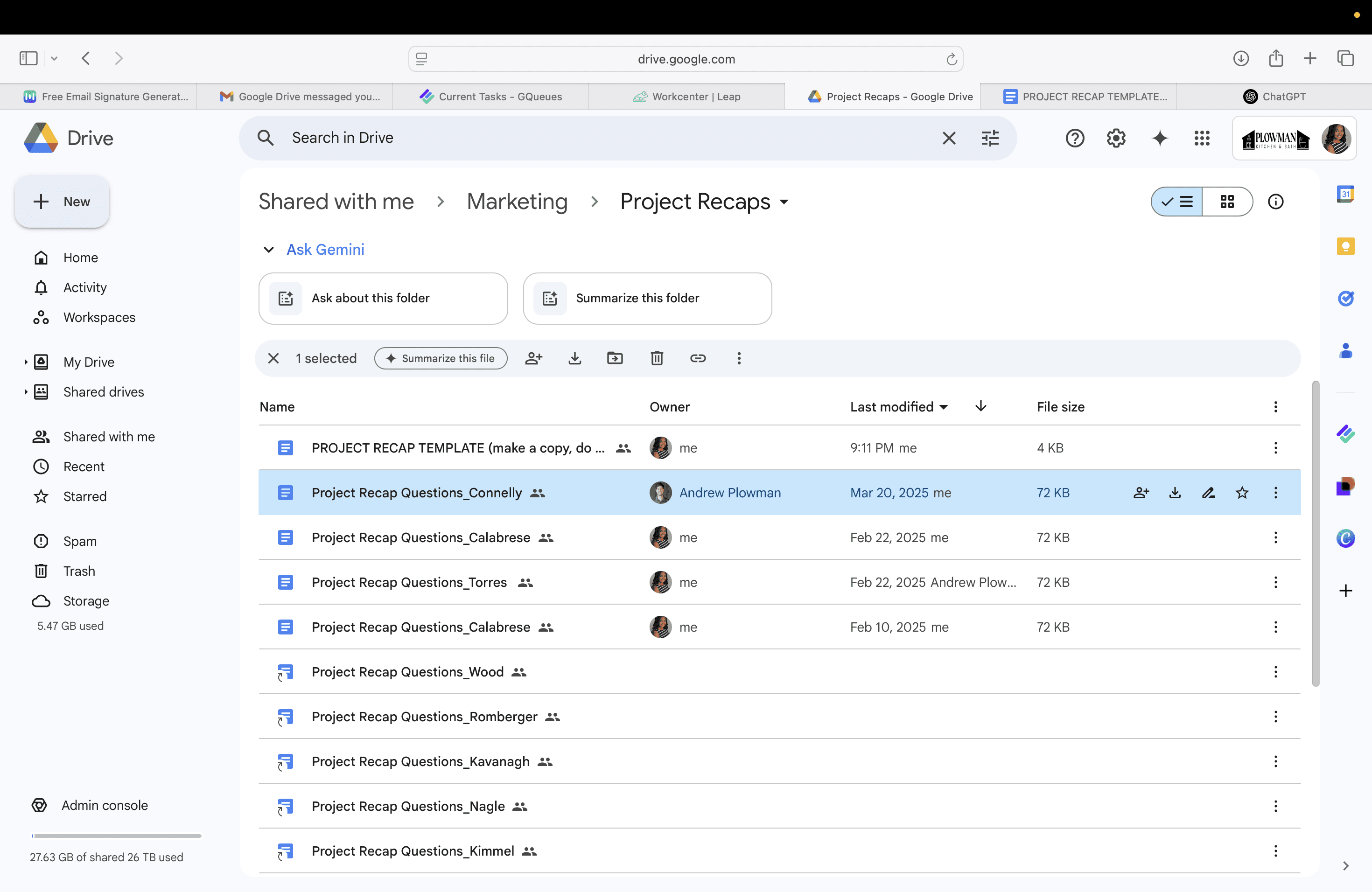 Step #3: Go to Project Recaps Folder in Google Drive