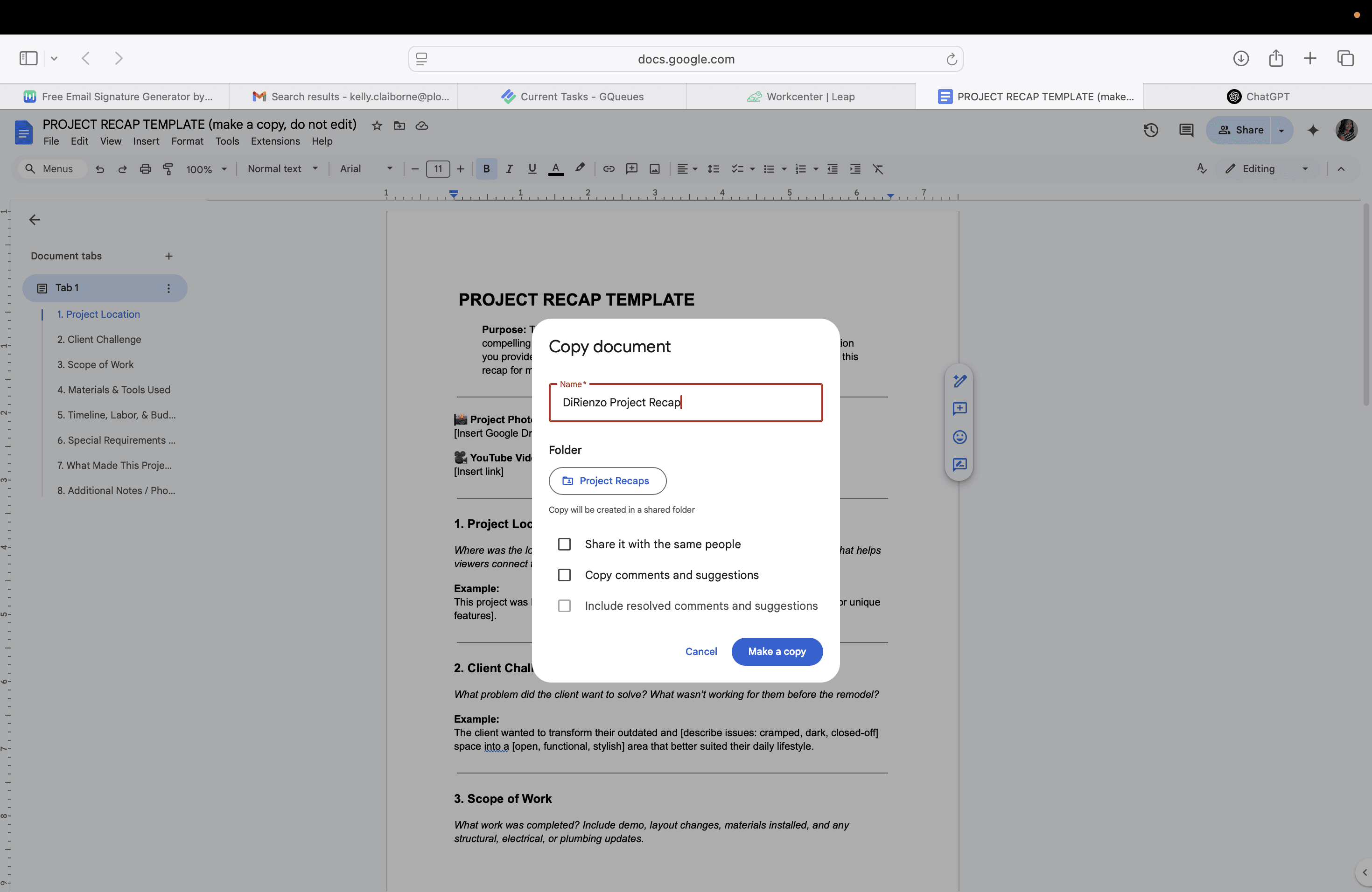 Step #10: Click on "a copy"