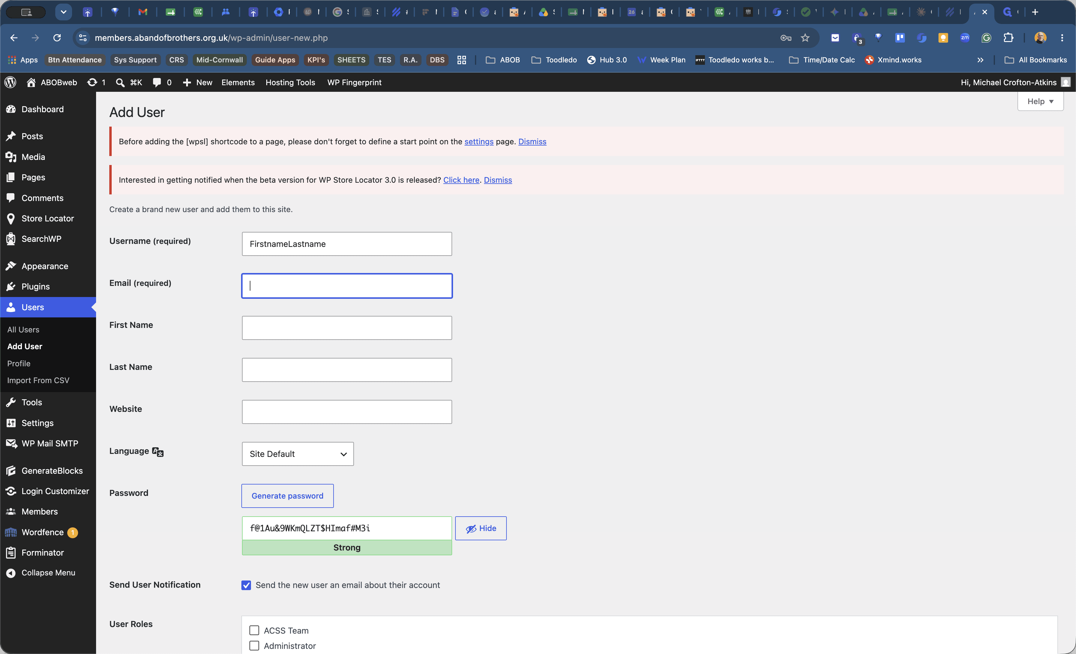 Step #4: Enter the user's email address.