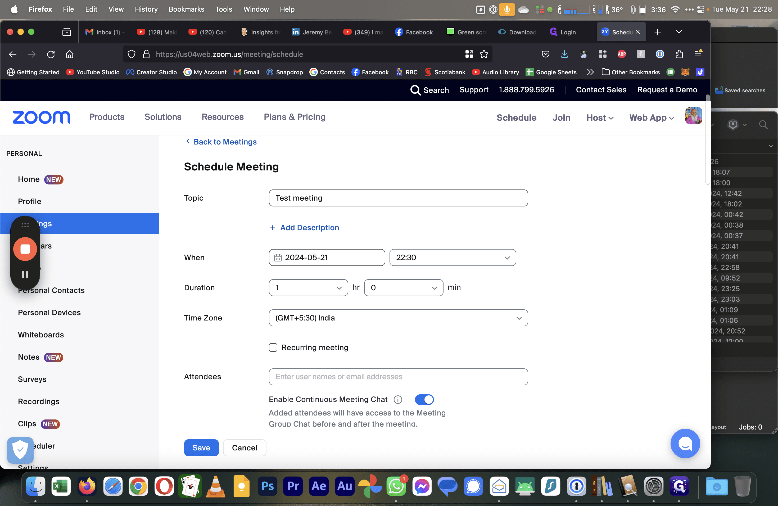 Step #2: Click "Recurring Meeting"