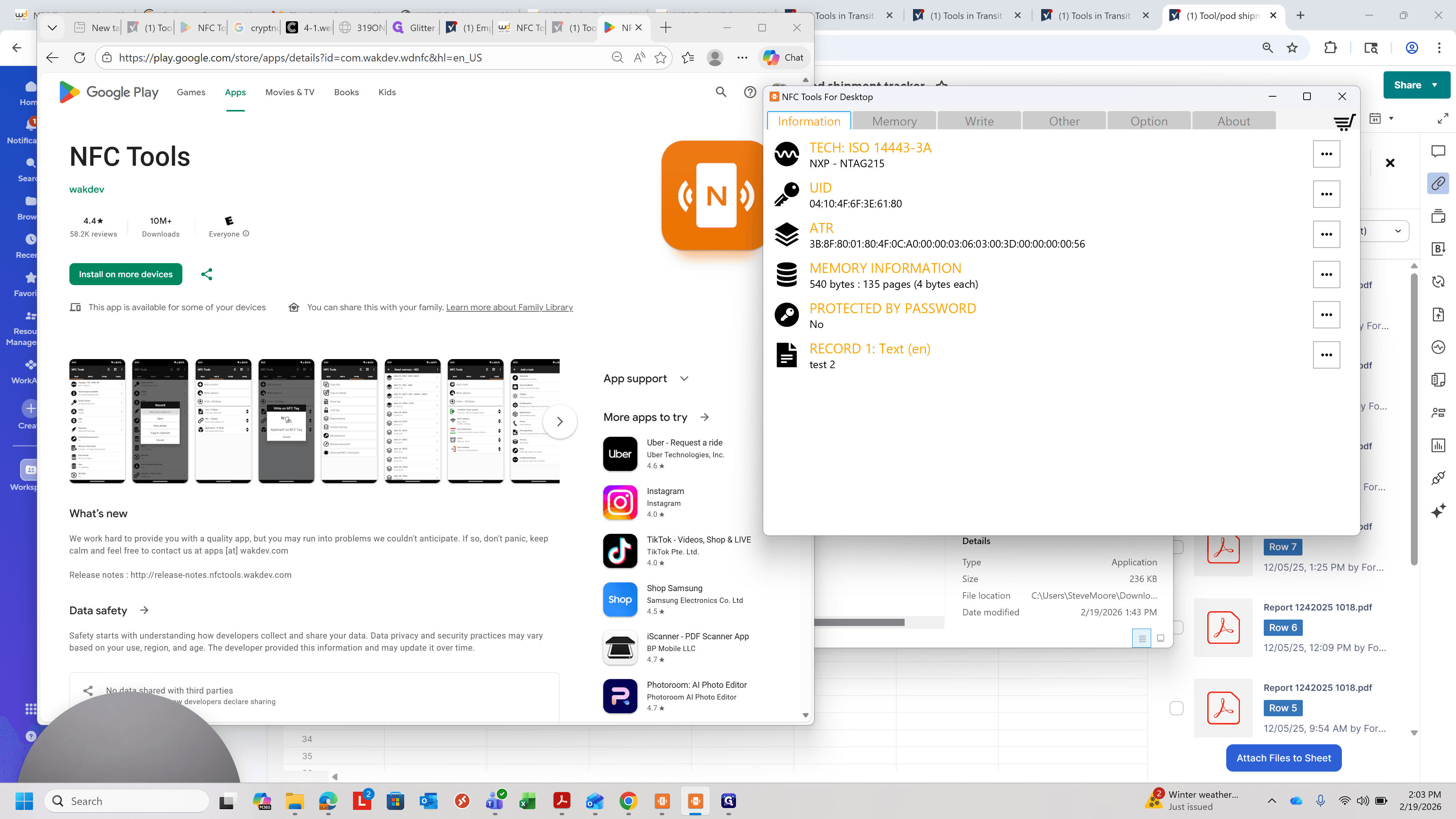 Step #26: Click on "Information" or on the tablet "Read" and scroll to bottom. the new information should show as a text record