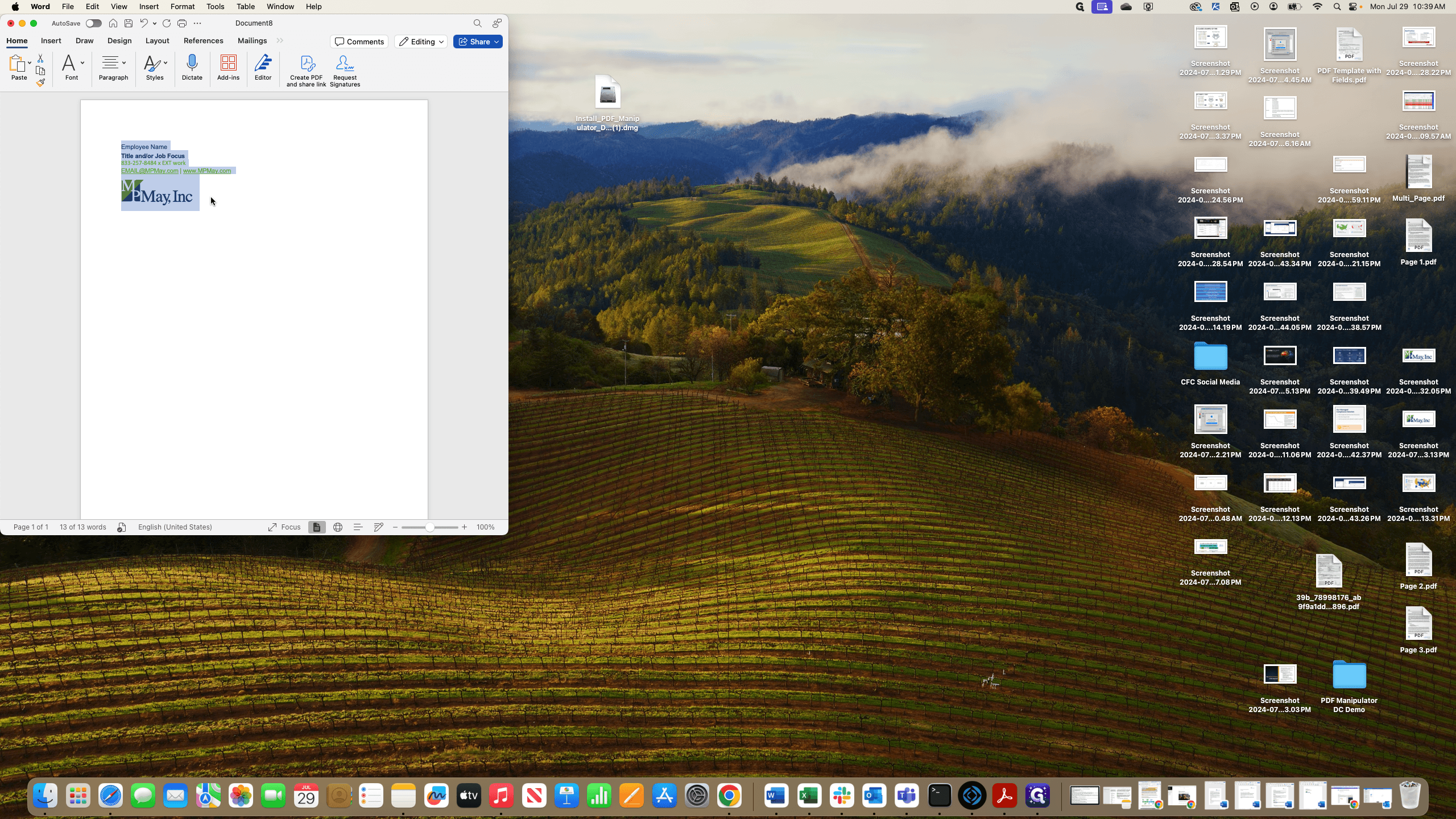 Step #1: Type "Cmd + C" to copy the email signature template.
