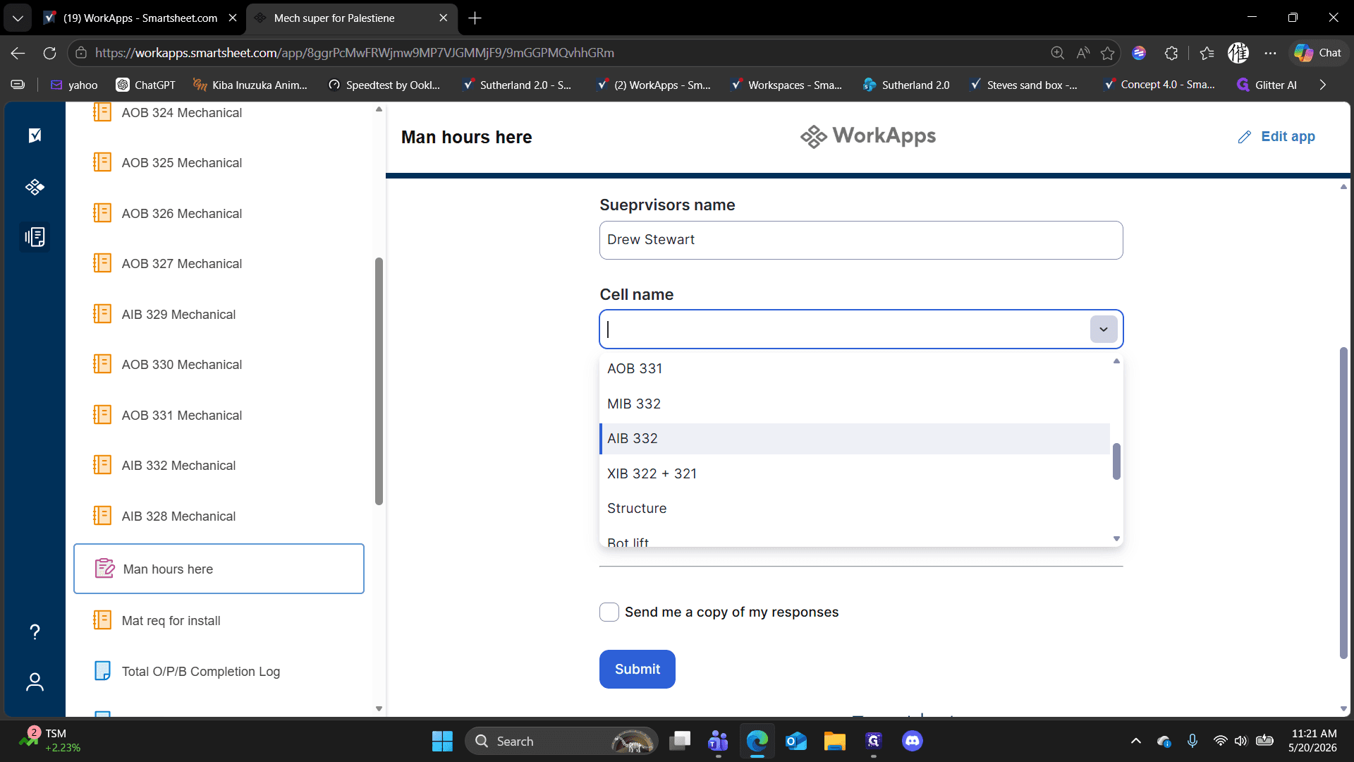 Step #11: Select the Cell name you worked on from the dropdown menu.