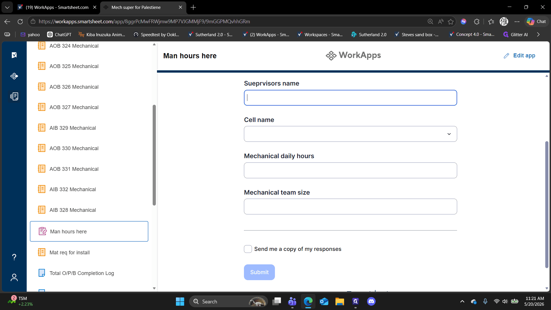 Step #10: Click into the Supervisor's name field and enter your name.