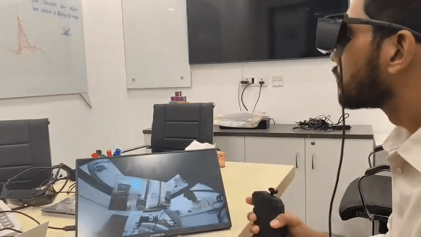 Step #23: Move your head naturally while wearing the HMD to select and view different camera feeds around the vehicle.