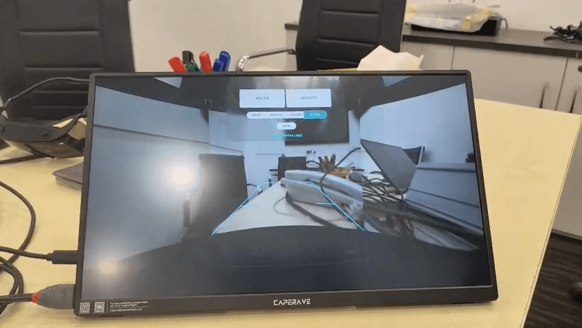Step #6: Click Rotate to adjust the camera alignment relative to the driving lines.
