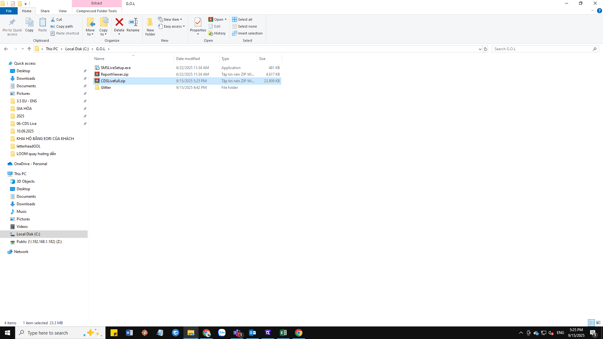 Step #12: Right-click on "CDSLivefull.zip"