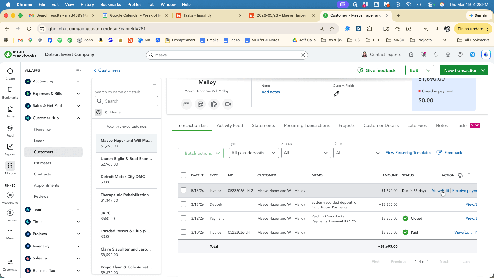 Step #10: Click on "View / Edit" to see a specific invoice.