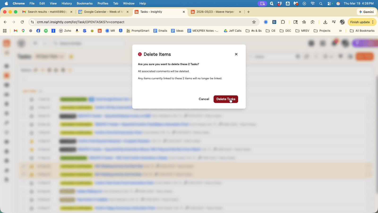 Step #4: Click on "Delete Tasks"