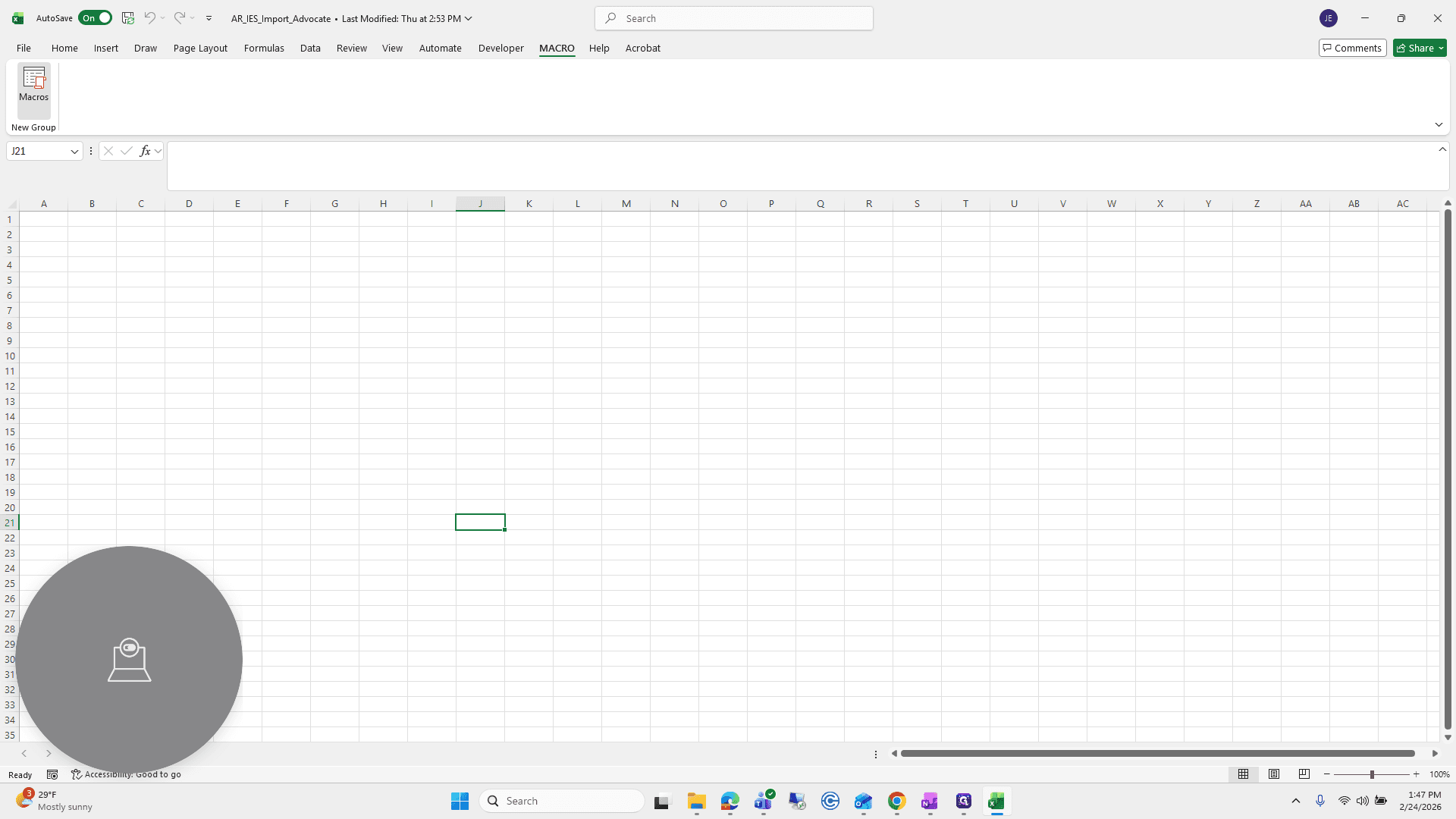 Step #11: Click on "Macros"