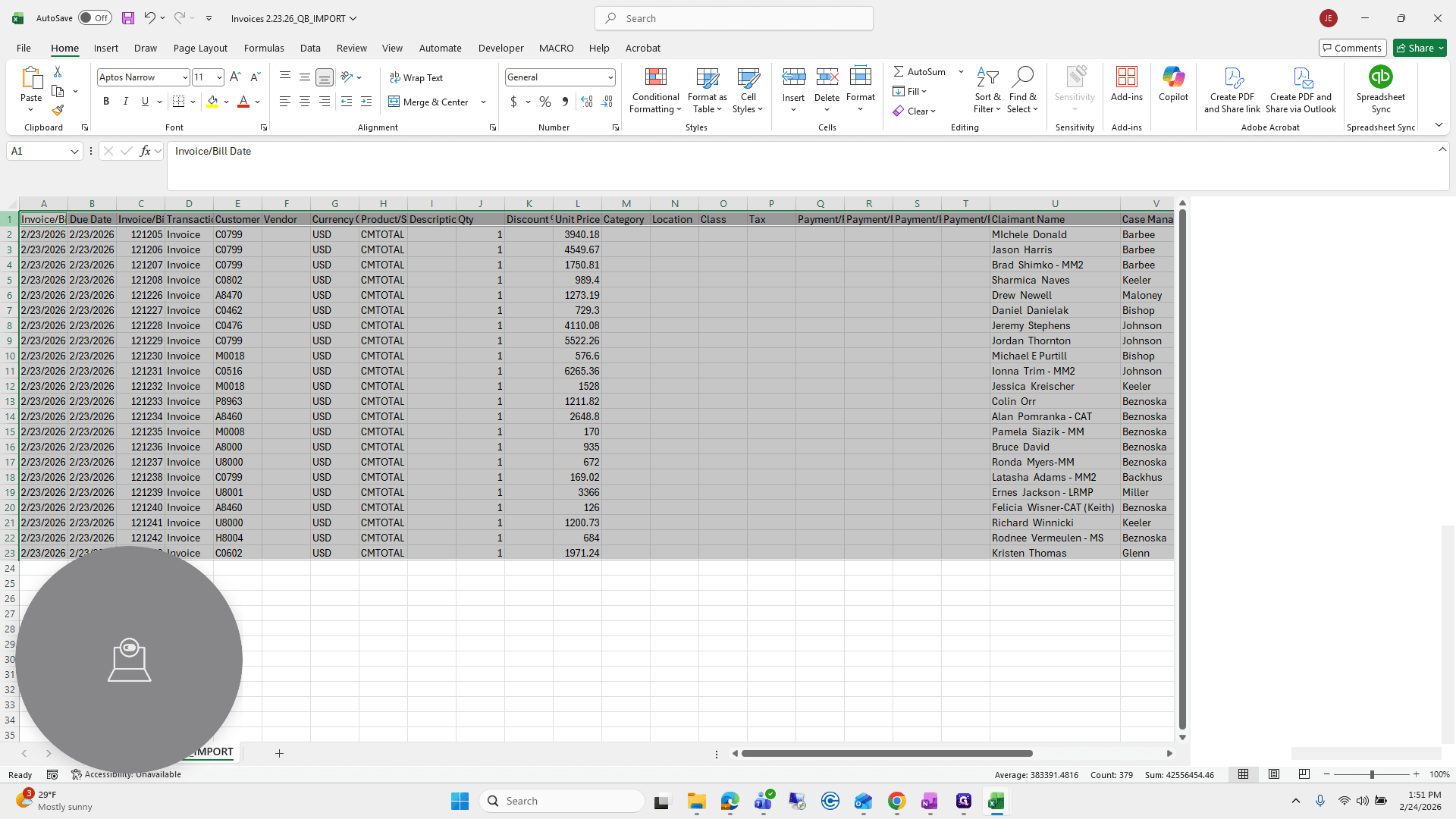 Step #36: Open the csv file that was generated from the macro, select all, copy, paste values into the spreadsheet sync file.
