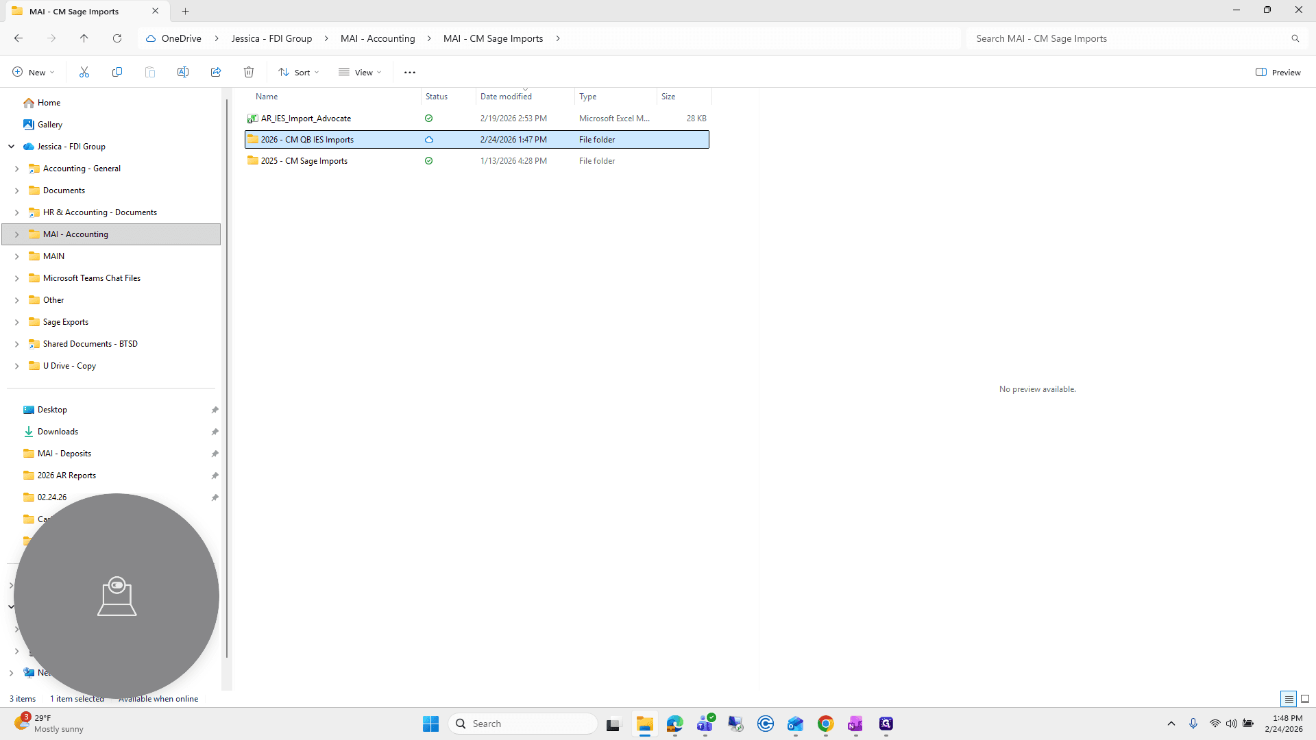 Step #20: Double-click on "2026 - CM QB IES Imports"