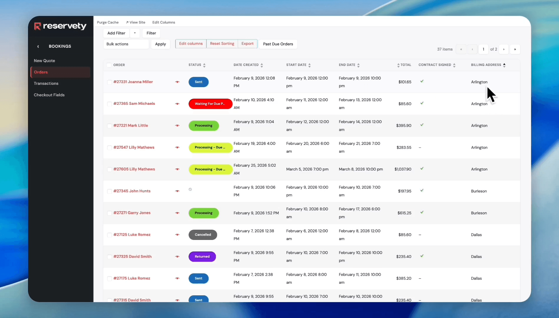 Step #17: Click the Billing Address column header to organize orders by city.