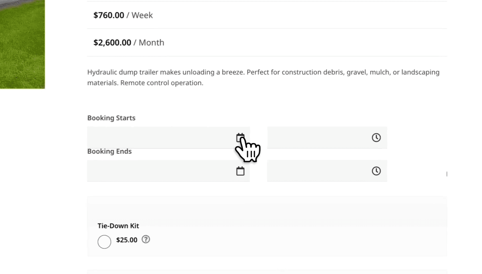 Step #59: Set the "Booking Starts" and "Booking Ends" dates and times.