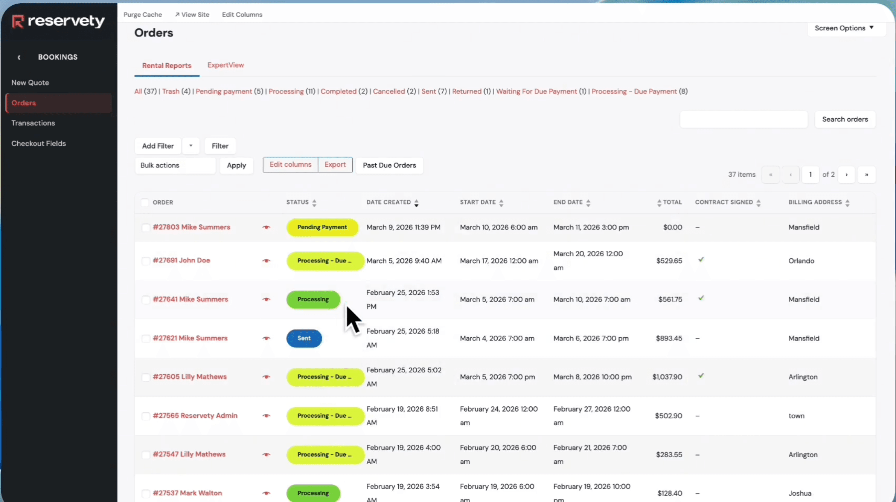 Step #53: The status labels can be changed based on your business model. For example, 'Sent' could be 'Picked Up'.