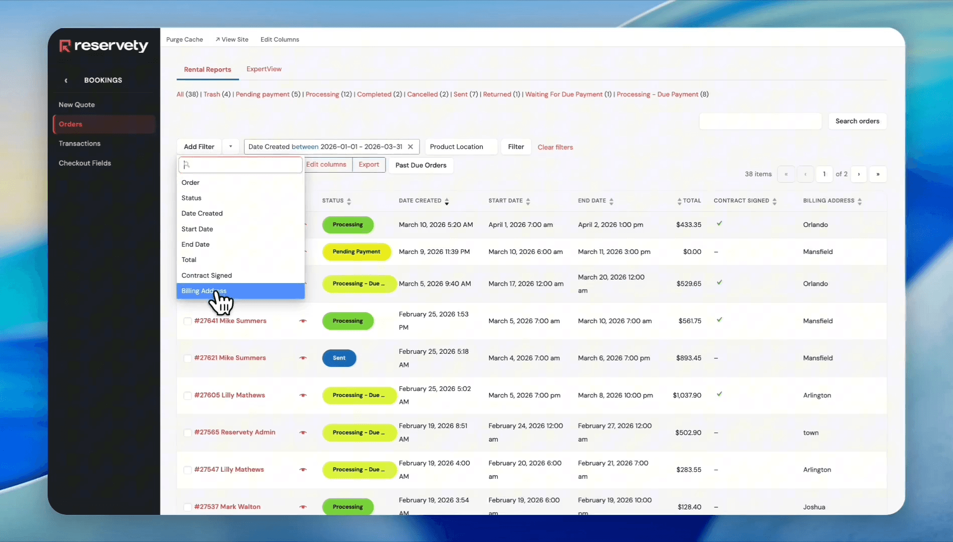 Step #44: Select 'Billing Address' from the dropdown.