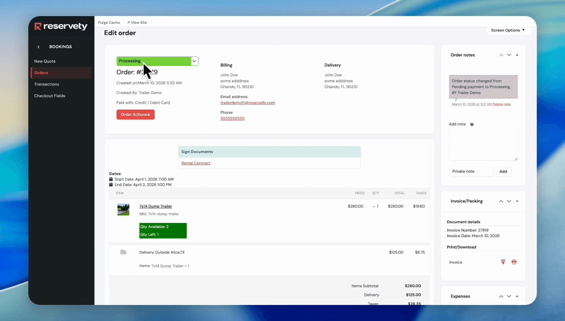 Step #67: The order and payment have been received. The payment is received, and the order automatically changes to Processing.