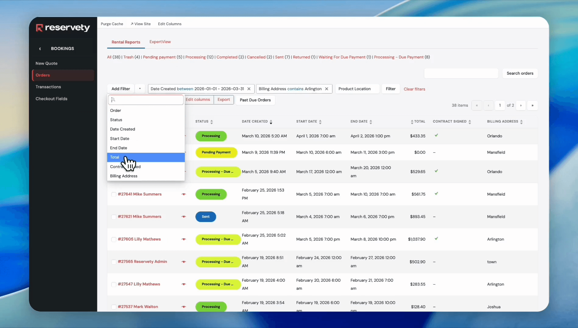 Step #47: Select 'Total' from the dropdown menu.