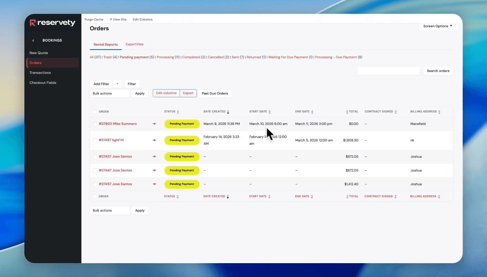 Step #6: Click on the Pending payment status filter. This status indicates that the system is still awaiting payment from the customer for the items.
