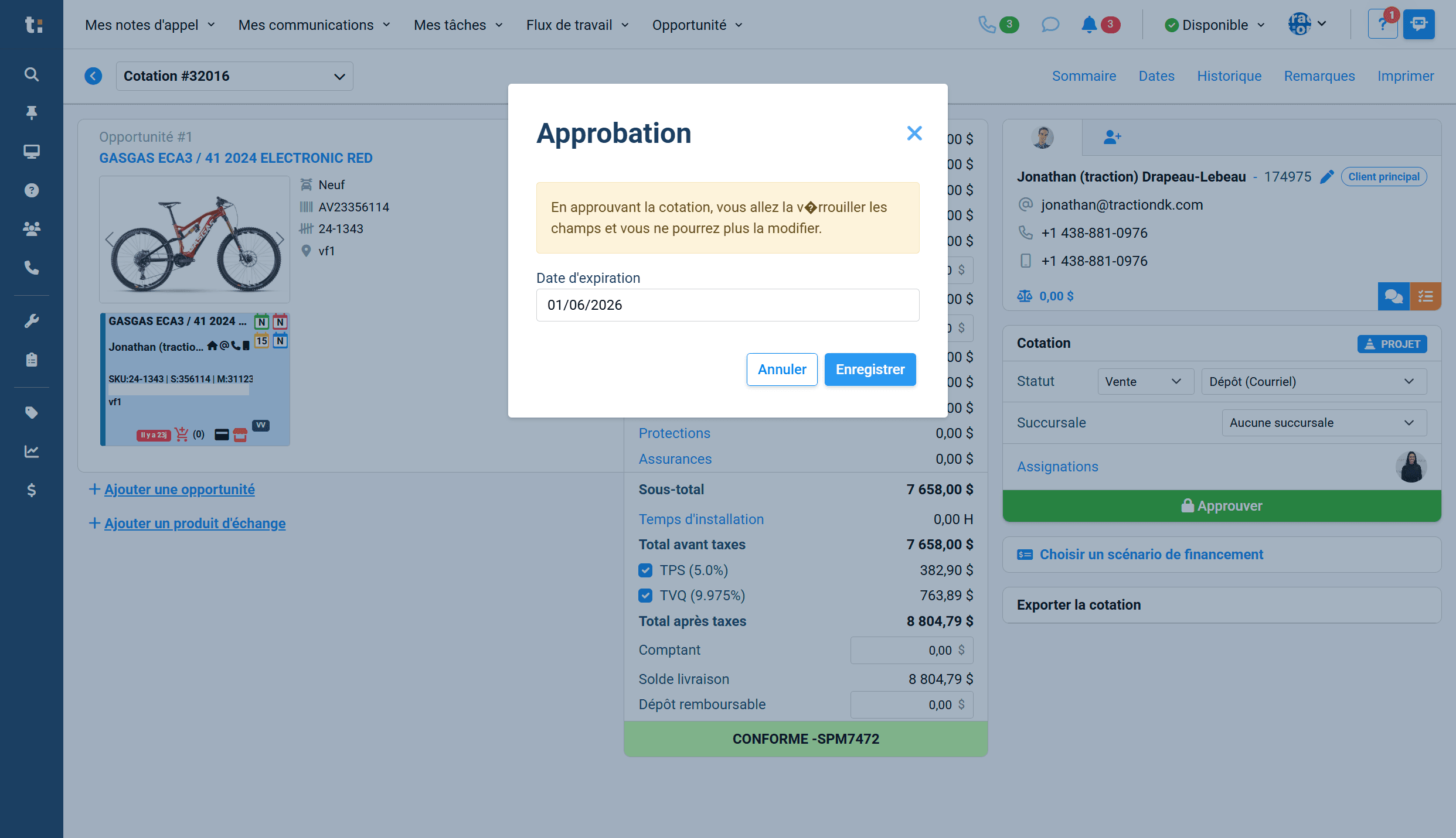 Step #8: Cliquer sur le bouton bleu pour Enregistrer