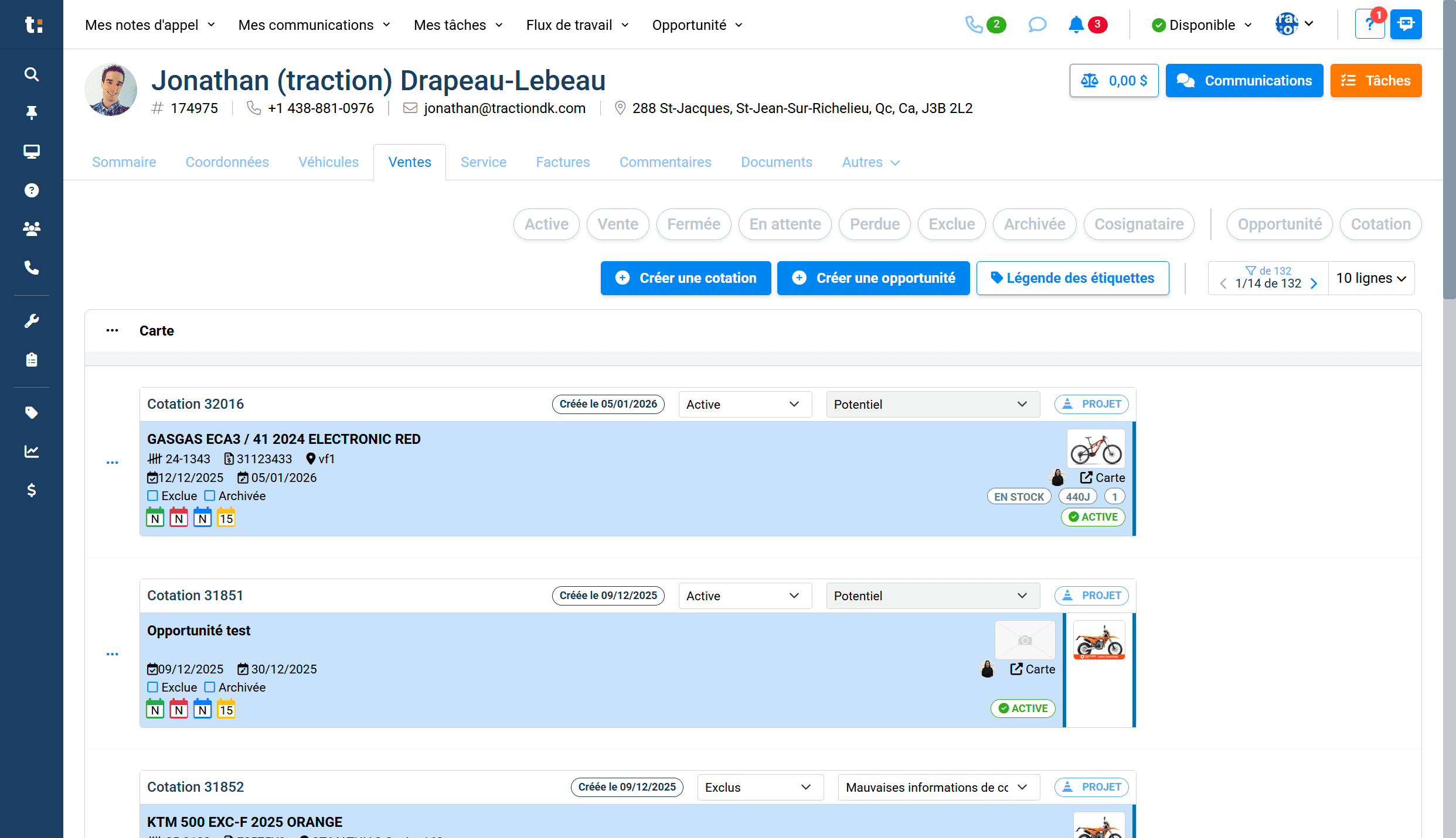 Step #2: Cliquer sur la cotation