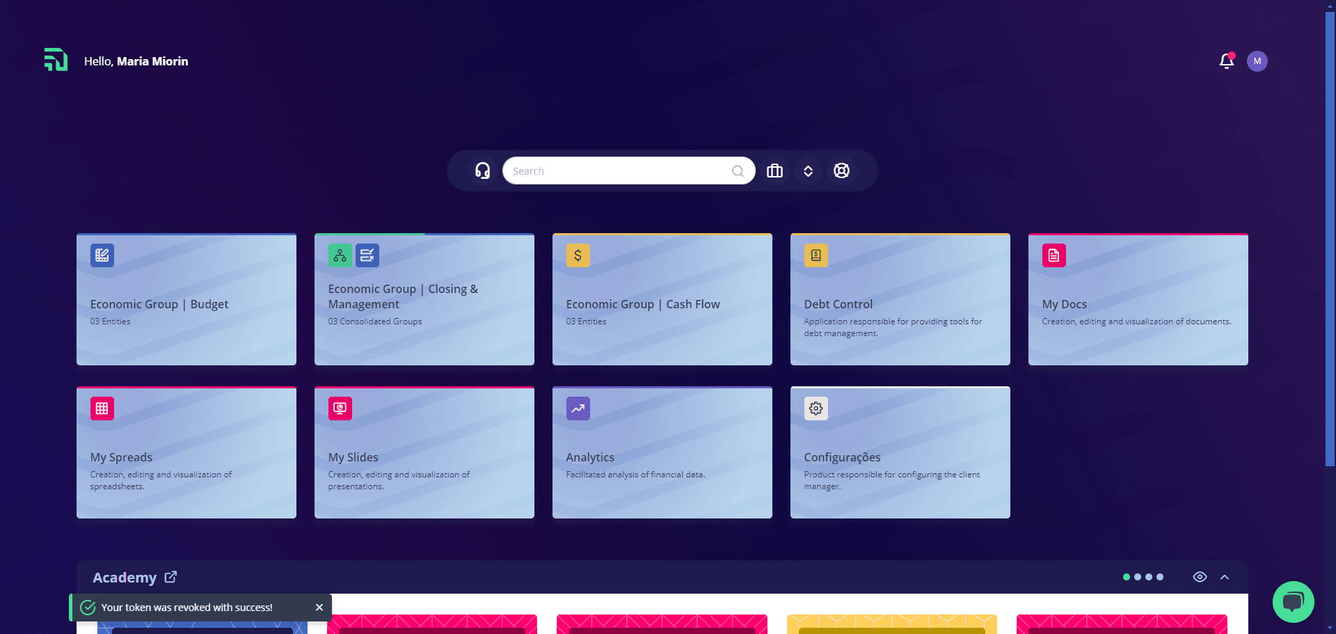 Step #7: Um feedback relacionado a revogação aparecerá na tela.