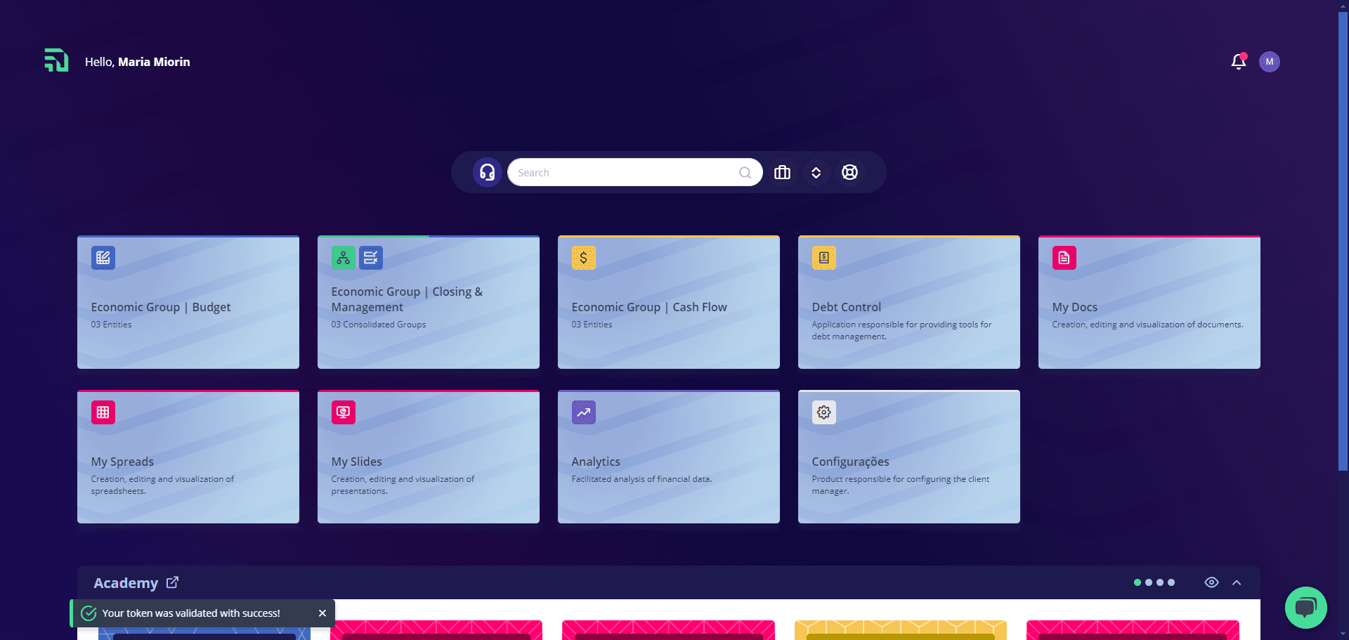 Step #3: Após, um feedback aparecerá na tela informando que o token foi liberado.
