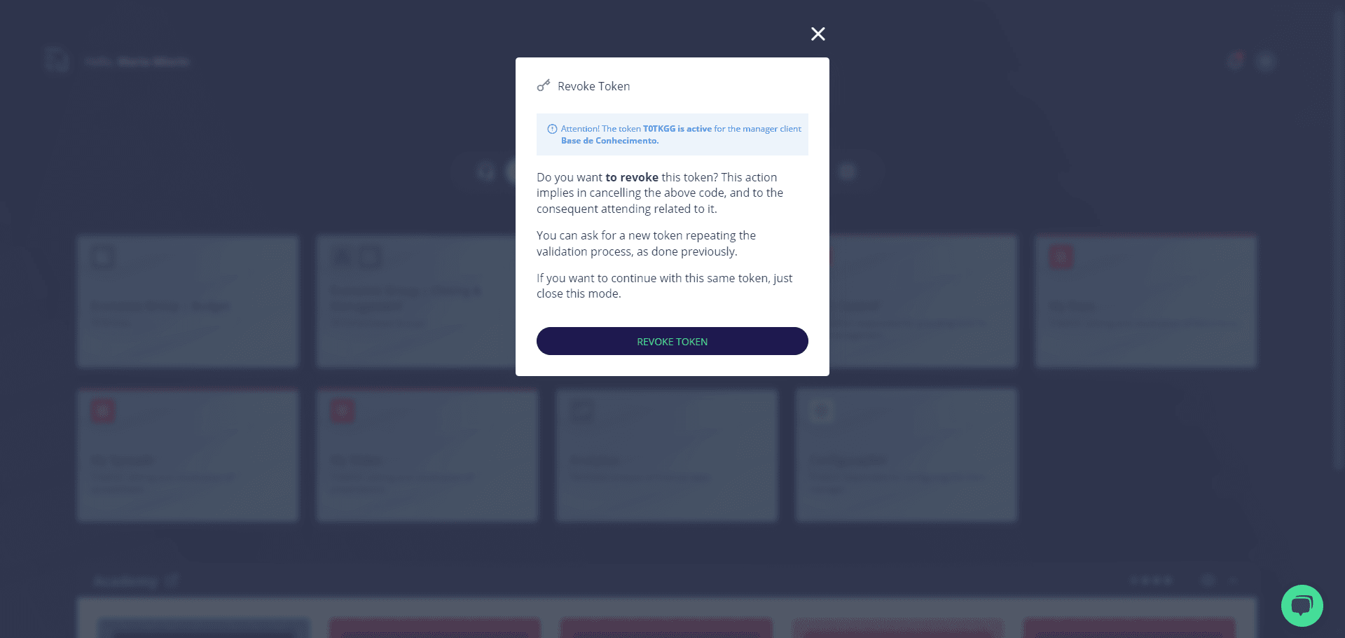 Step #5: Clique em "Revogar token"