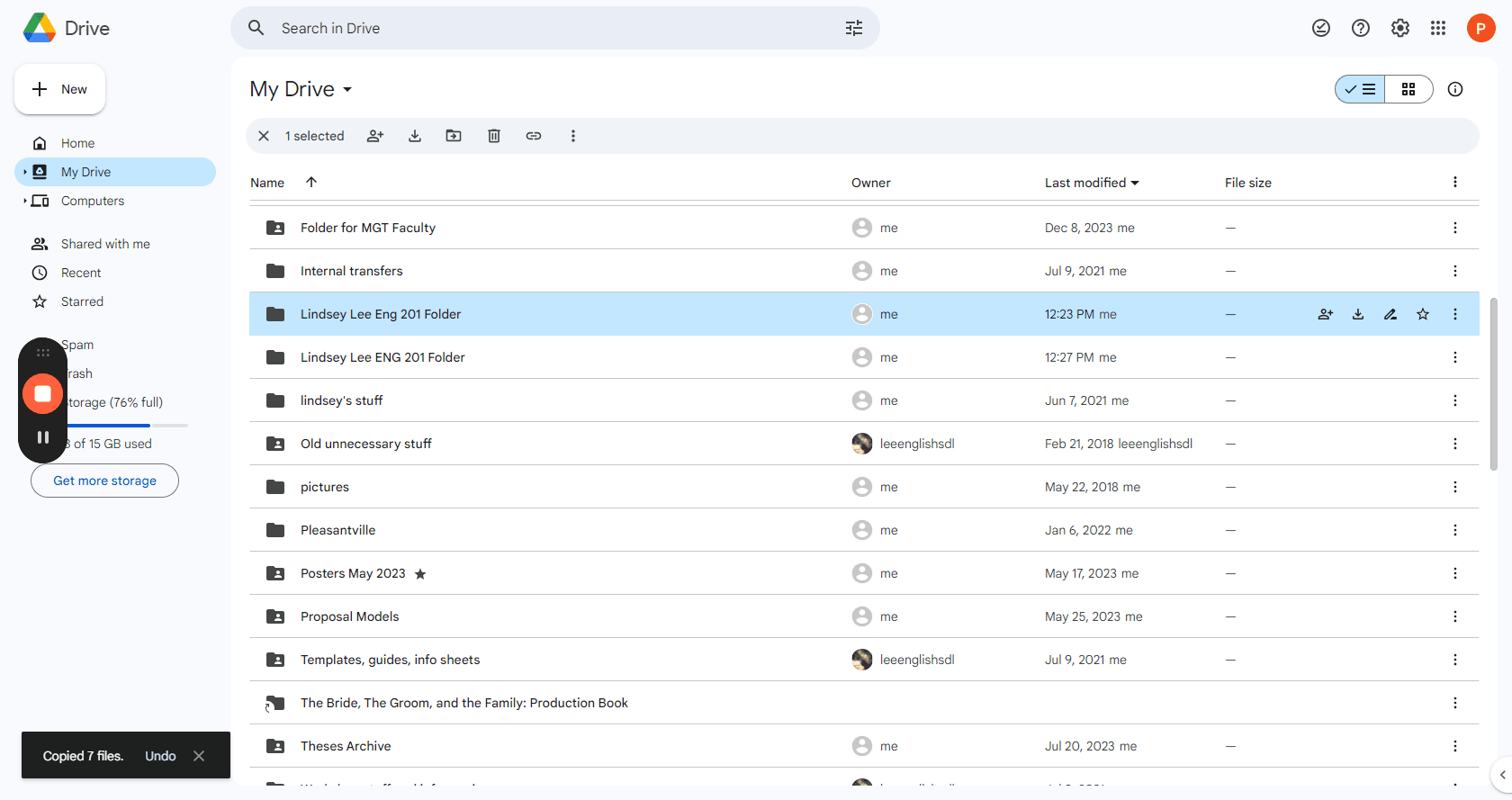 Step #11: Click on the folder you just created