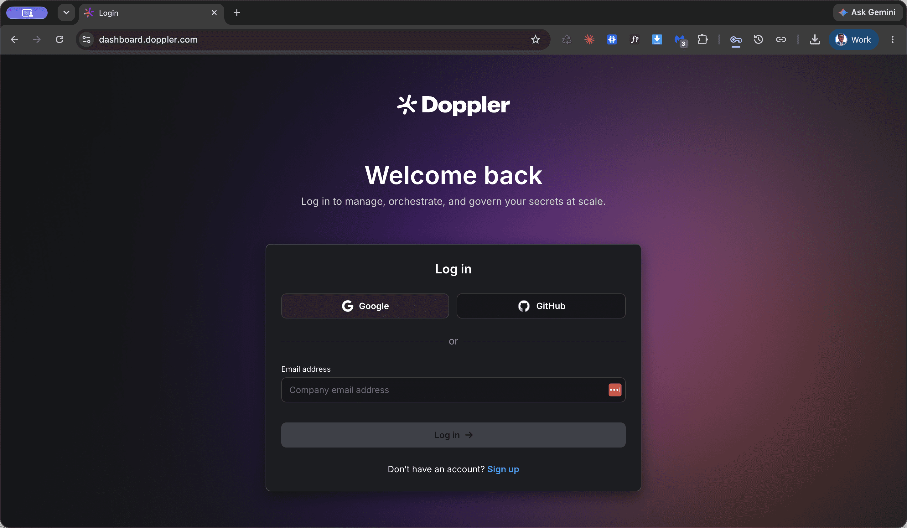 Step #1: Click on Google on the Doppler login page.