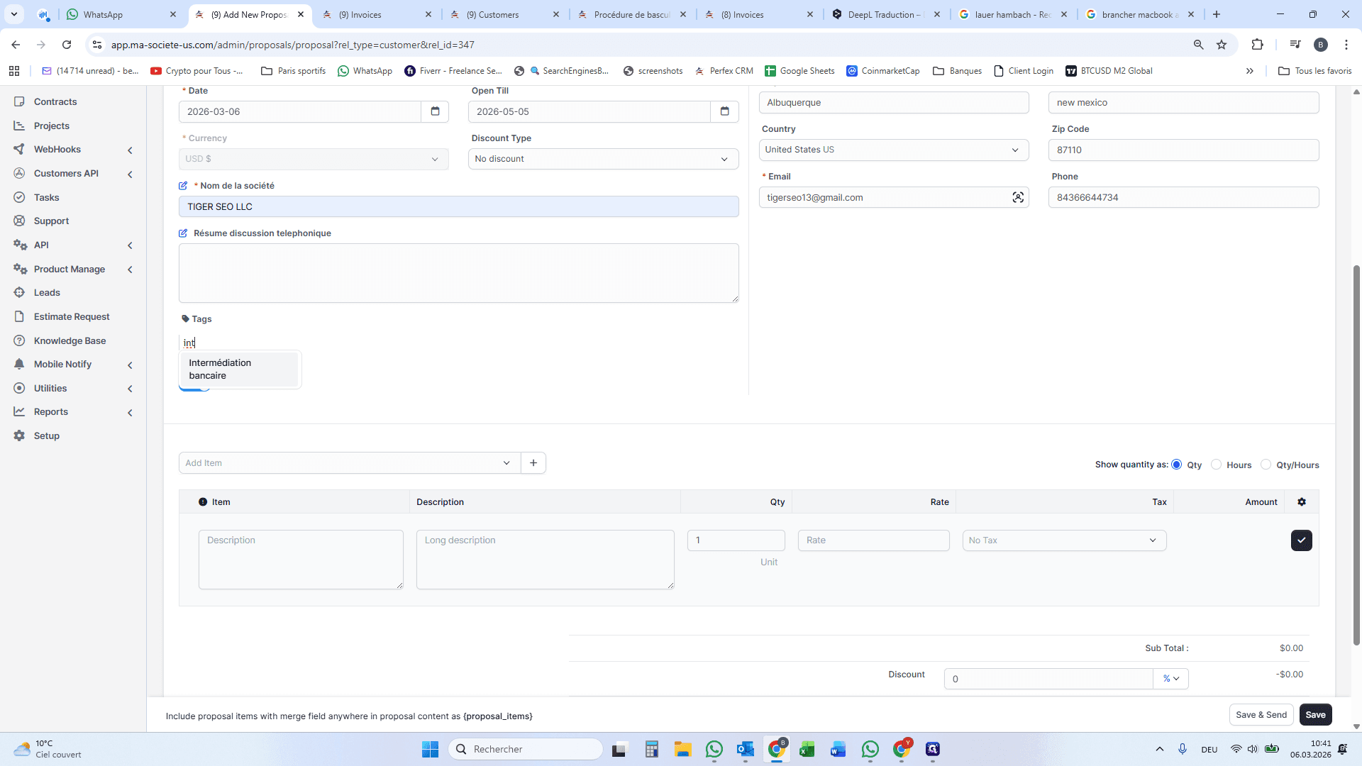 Step #8: Cliquez sur "Intermédiation"