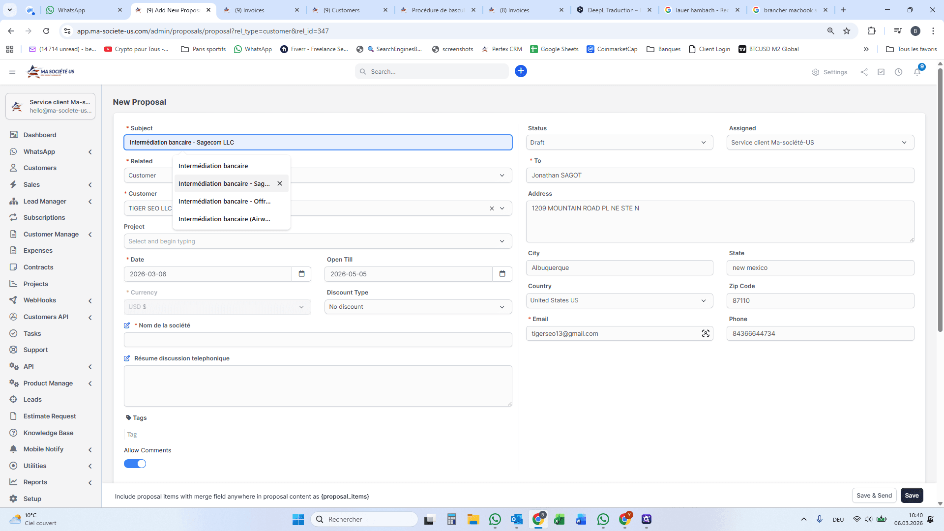Step #4: Cliquez sur "Intermédiation bancaire"
