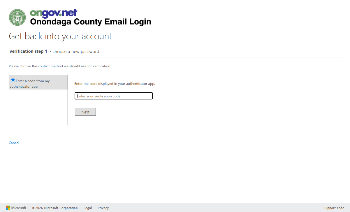 Step #5: Click the Enter your verification code field.