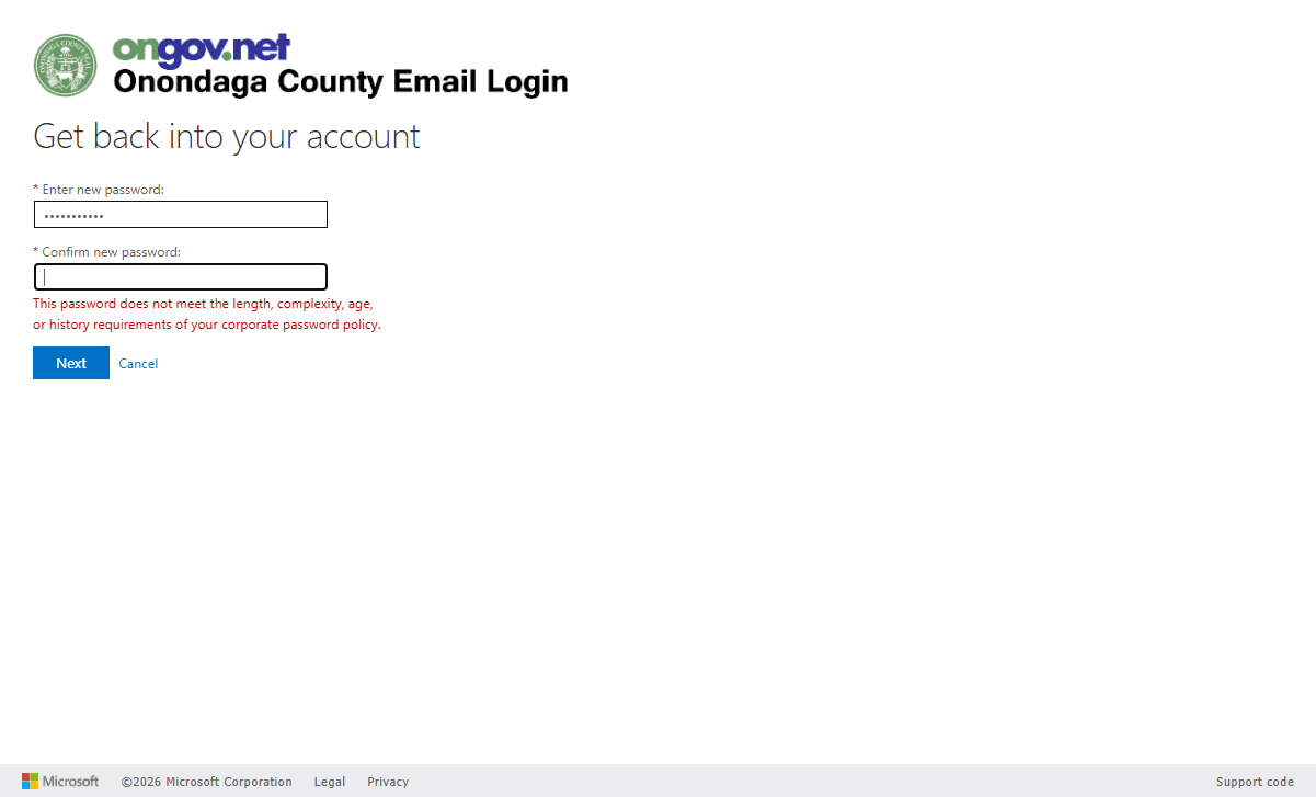 Step #9: Re-enter the exact same password in the Confirm new password field.