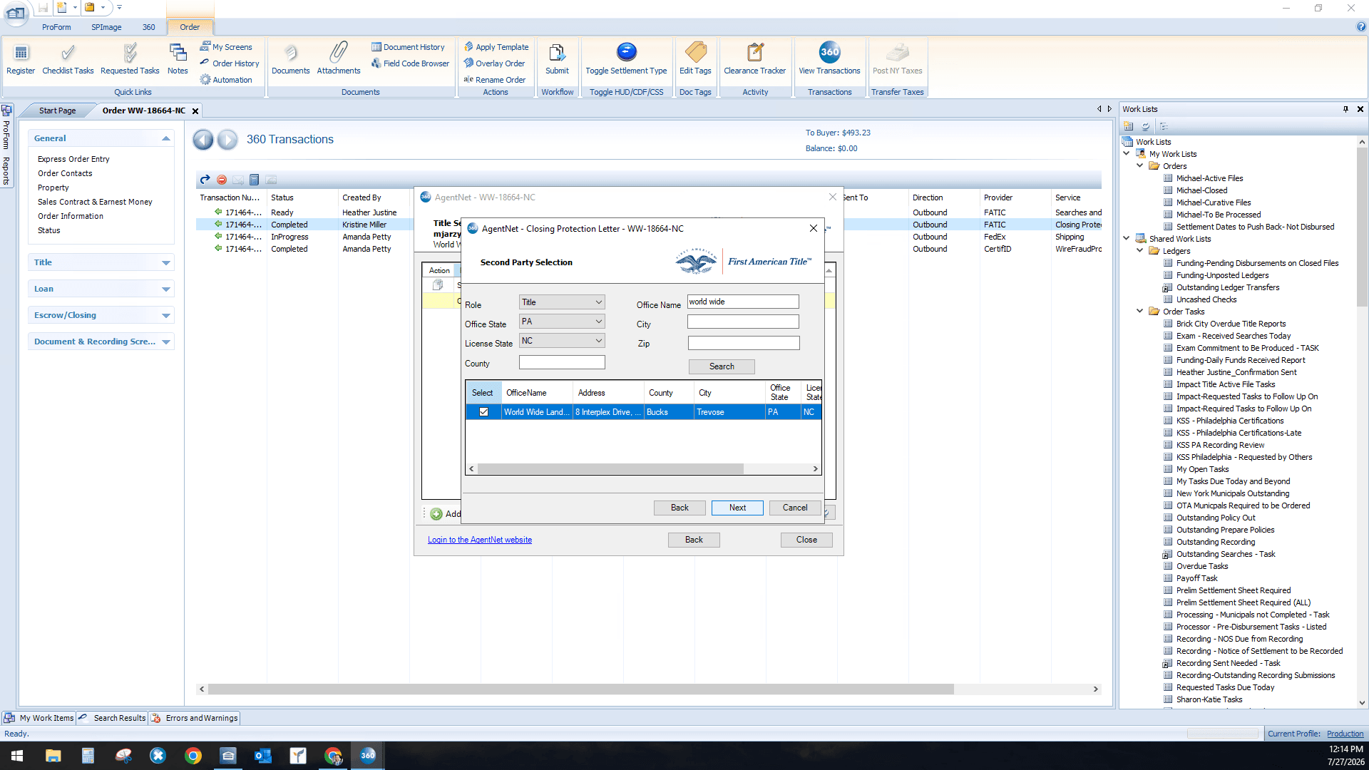 Step #7: Click Next to advance to lender selection.