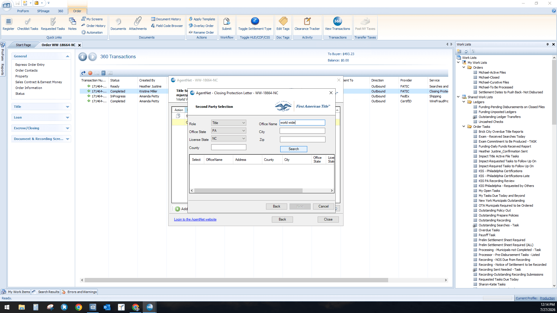 Step #5: Enter the office name in the search field (e.g., "world wide") and click Search.