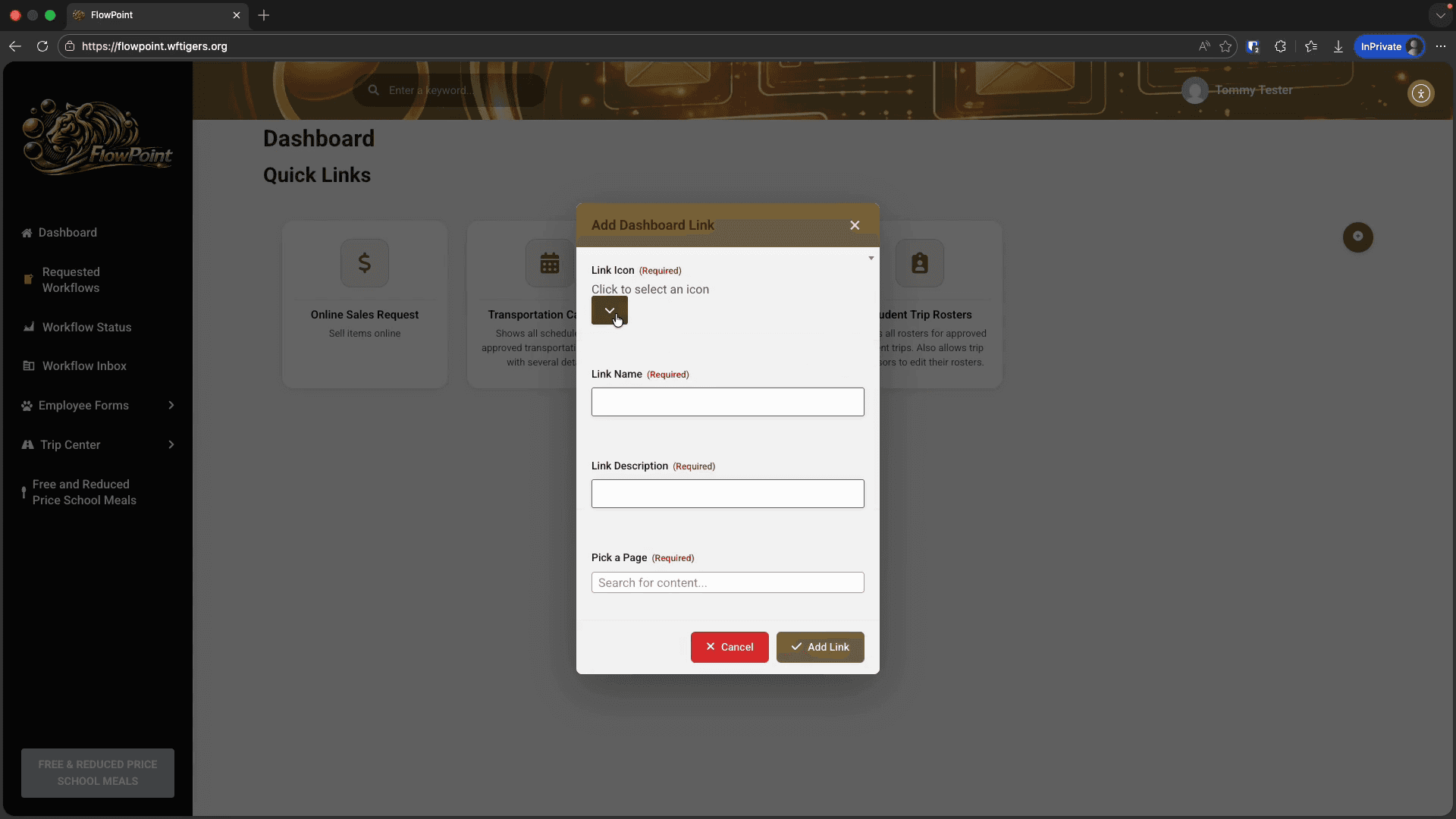 Step #2: Click the arrow to select an icon.
