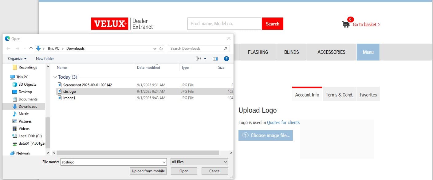 Step #3: Click once on your logo to highlight, then choose Open.