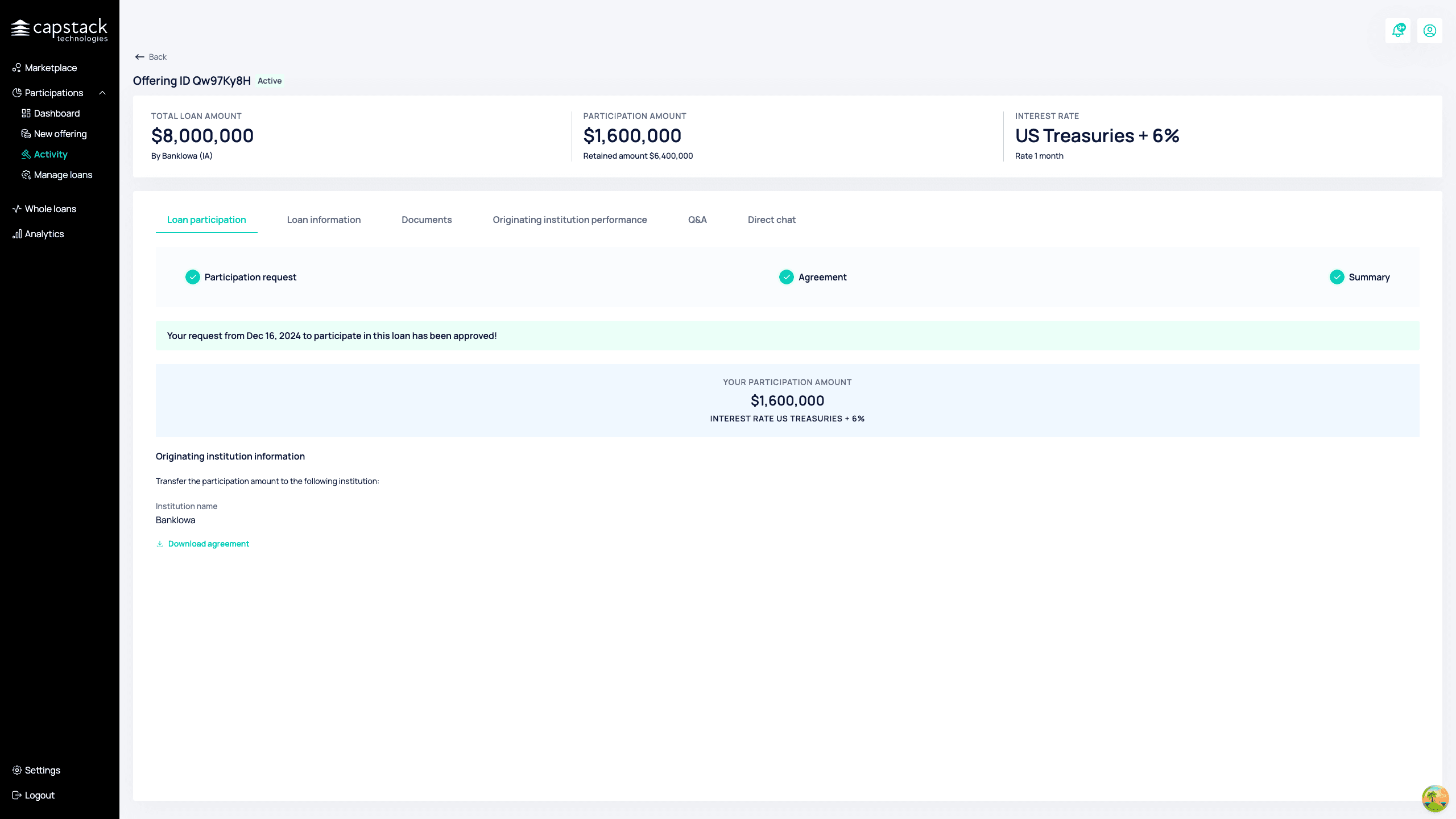 Step #24: Click on "Manage loans"