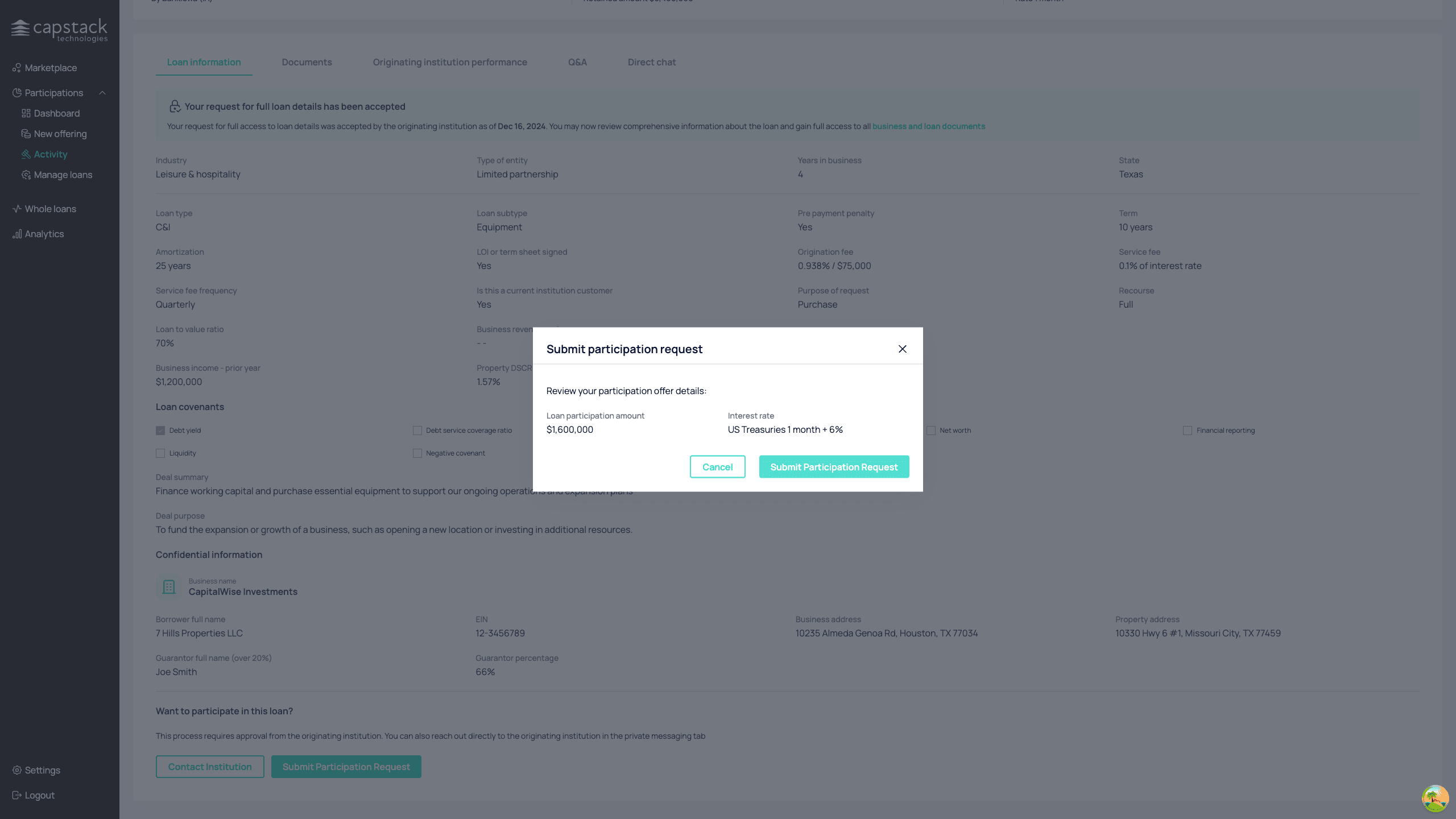 Step #12: Click on "Submit Participation Request"