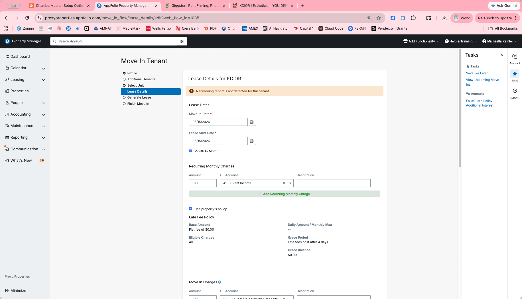 Step #8: To add additional monthly fees (like parking or pet rent), click Add Recurring Monthly Charge.